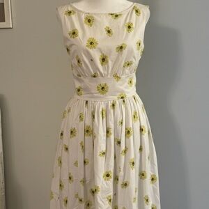 Kate Spade White Dress with Yellow Floral Design